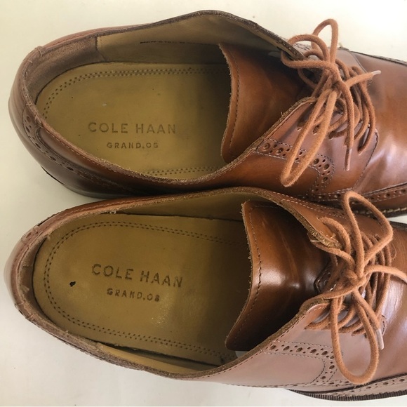 Cole Haan Grand O.S Madison Wingtip Oxford Leather British Tan Mens Size 10.5 main image 13